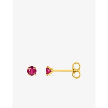Boucles D'oreilles  Clou Rubis Or Jaune