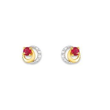 Puces Or 750 Millièmes Rubis