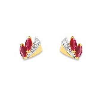 Puces Or 750 Millièmes Rubis