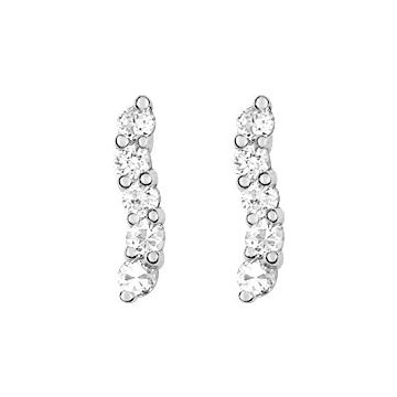 Boucles D'oreilles  Clou Oxyde De Zirconium Or Blanc