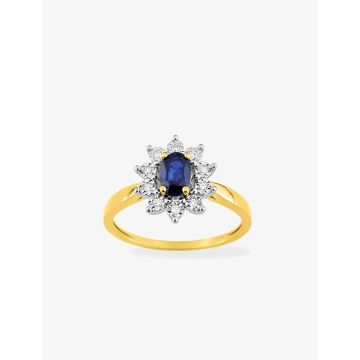 Bague Saphir 0.56ct Diamant 0.06 B. Or750