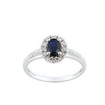 Bague Saphir 0,59+Diamant 0,11 G. Or750