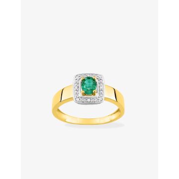 Bague Em 0.33+Di 0.024 Bicolore Or750