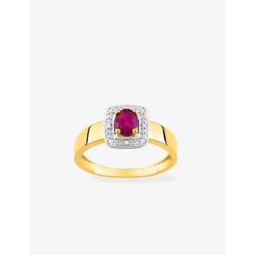 Bague Rubis 0.48+Di 0.024 Bicolore Or750