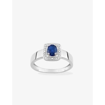 Bague Saphir 0.48+Di 0.024 Bicolore Or750