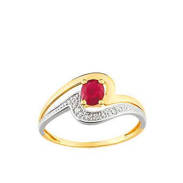 Bague Or Diamant , Rubis