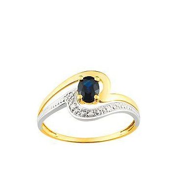 Bague Or Diamant , Saphir