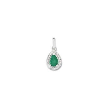 Pendentif Em.+diamant 0,09 Or Gris