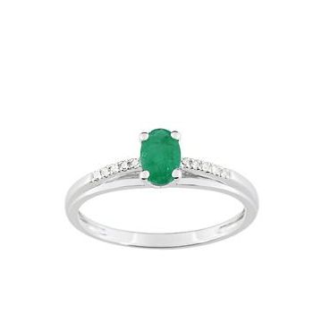 Bague Em+Diamant 0,05 G. Or750