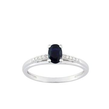 Bague Saphir Diamant 0,05 G. Or750