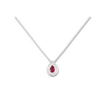 Collier Rubis Diamant 0,008 Gris Or750