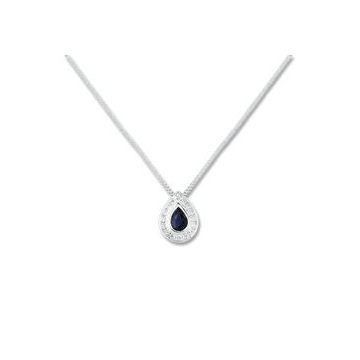 Collier Saphir Diamant 0,008 Gris Or750