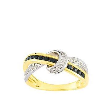 Bague Or 750 Millièmes Saphir , Diamant