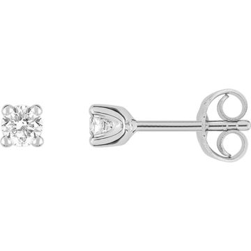 Boucles D'oreilles  Clou Diamant 0.15 Or Blanc