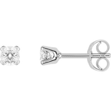 Boucles D'oreilles  Clou Diamant 0.20 Or Blanc