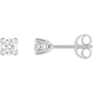 Boucles D'oreilles  Clou Diamant 0.25 Or Blanc