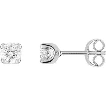 Boucles D'oreilles  Clou Diamant 0.30 Or Blanc