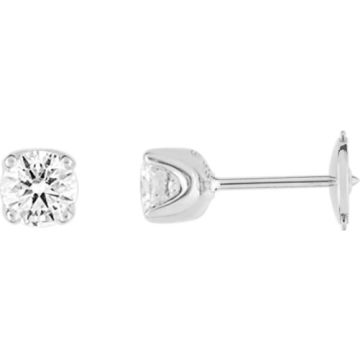 Boucles D'oreilles  Clou Diamant 0.40 Or Blanc