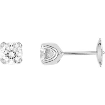 Boucles D'oreilles  Clou Diamant 0.50 Or Blanc