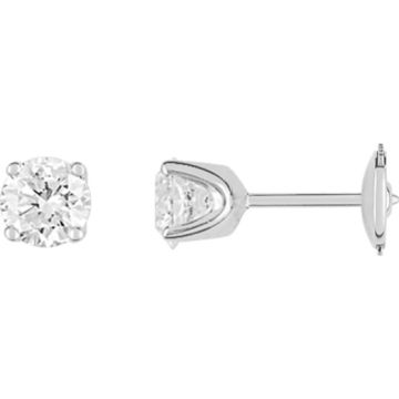 Boucles D'oreilles  Clou Diamant 0.60 Or Blanc