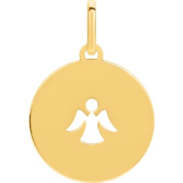 Pendentif Jeton Motif Ange Or Jaune