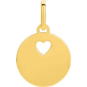 Pendentif Jeton Motif Coeur Or Jaune