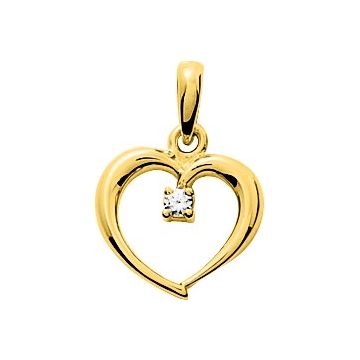 Pendentif Coeur Oxyde De Zirconium Or Jaune