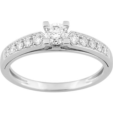 Bague Diamant 0.30+0.21=0.51 Or Blanc