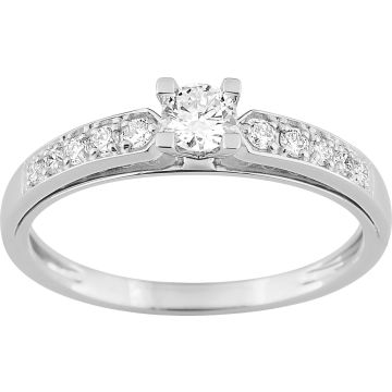 Bague Diamant 0.20+0.14=0.34 Or Blanc