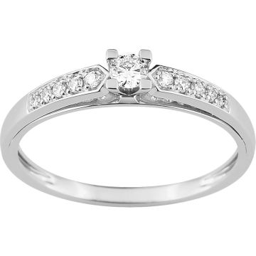 Bague Diamant 0.18ct Gh-P1p2 Or Blanc