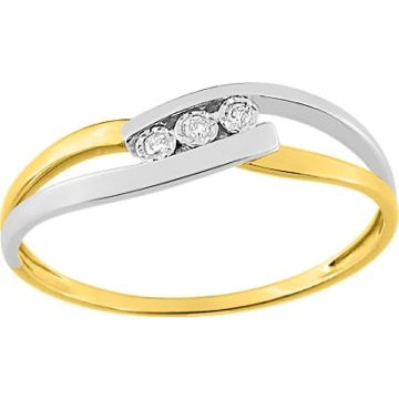 Bague Diamant 0.03ct Gh-P1p2 Or Jaune+Rh