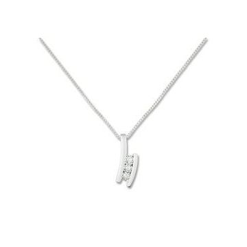 Collier Diamant 0,03 Gris Or750