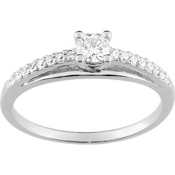 Bague Diamant 0.19+0.11=0.3ct Or Blanc