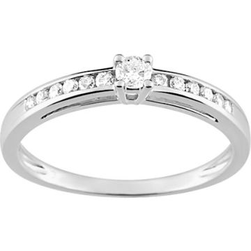 Bague Diamant 0.08+0.13=0.21ct Or Blanc