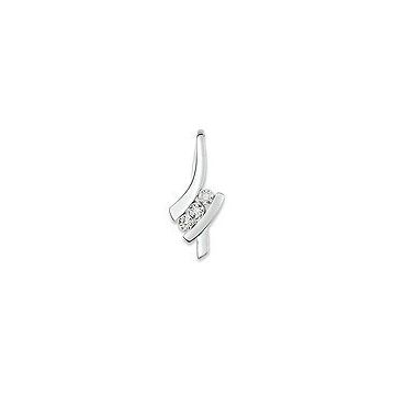 Pendantes 3 Diamants 0.015 Or Gris or 750