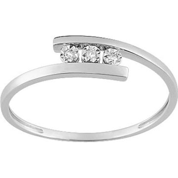 Bague 3 Diamant 0.02 Or Blanc