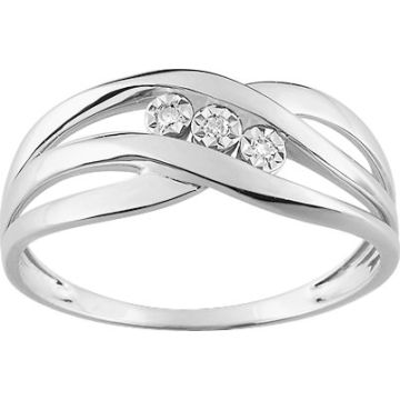 Bague Diamant 0.018 Or Blanc