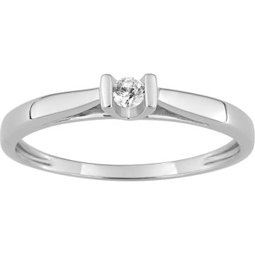 Bague 1 Diamant 0.08 Or Blanc