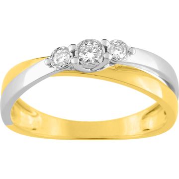 Bague Diamant 0.12ct Bicolore