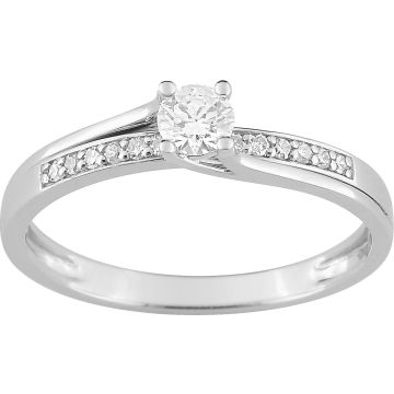 Bague Diamant 0.16+0.06=0.22 Or Blanc