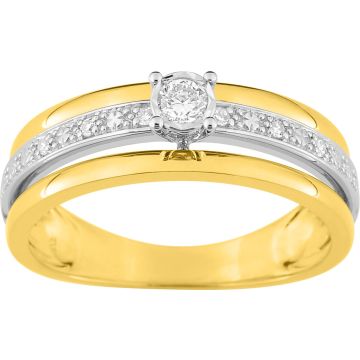 Bague Diamant 0.08+0.03=0.11ct Bicolore