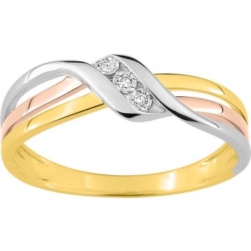 Bague Diamant 0.016ct Or Jaune+Rh