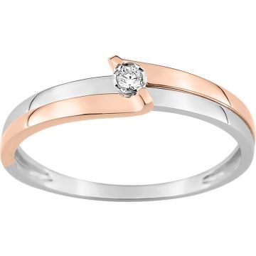 Bague Diamant 0.03ct Bicolore
