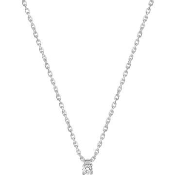 Collier Diamant 0.04 Or Blanc