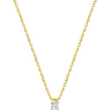 Collier Diamant 0.072 Bicolore