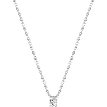 Collier Diamant 0.072 Or Blanc