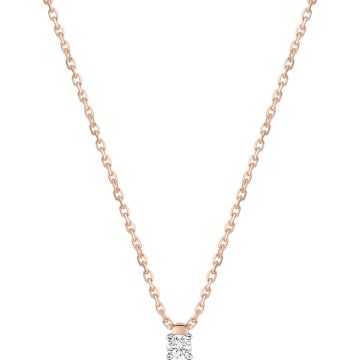 Collier Diamant 0.07ct Or Rose