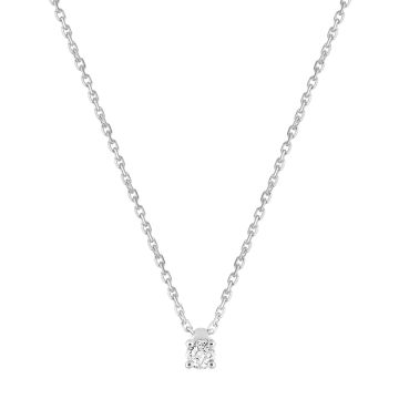 Collier Diamant 0.10 Or Blanc