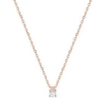 Collier Diamant 0.10ct Gh-P1p2 Or Rose