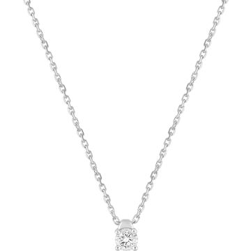 Collier Diamant 0.15 Or Blanc